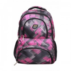 Aqsa ASB47 Designer School Bag (Grey Pink Print)